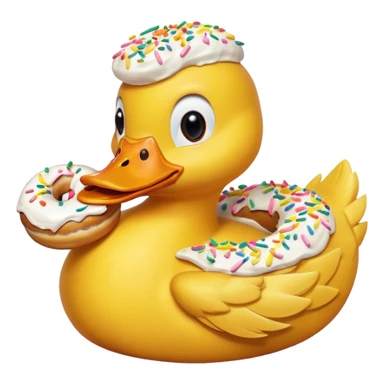 Duck with a doughnut  sticker