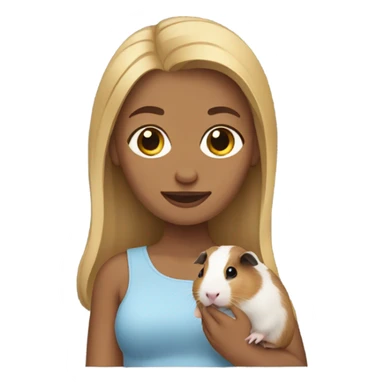 darkBlonde Woman holding a guineapig sticker
