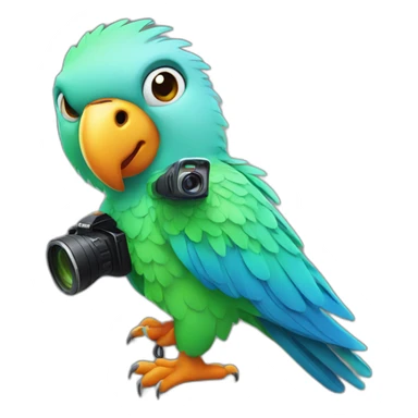 parrot with a video camera paws sticker