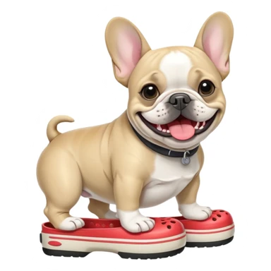 French bulldog wearing crocs shoes  sticker