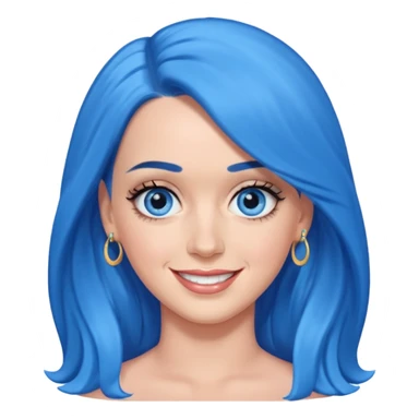 Katy Perry with blue eyes, blue long hair sticker