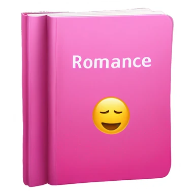 Pink book with the title “romance reader” sticker