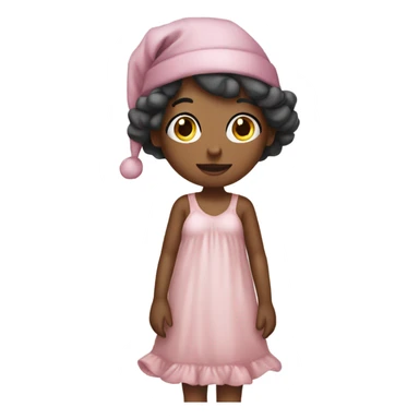 Girl with night gown and stocking hat sticker