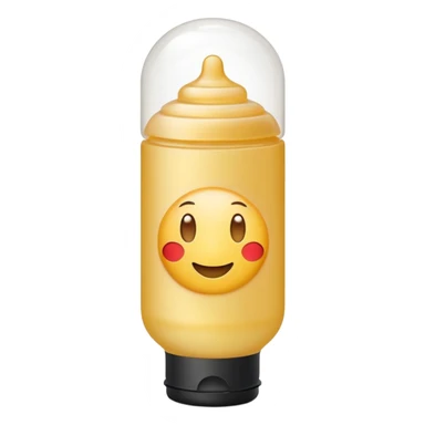 small upright squeeze tube with soft matte finish, gently rounded cap, clean minimalist design, lightly curved flexible plastic body, slightly translucent hinting creamy white product inside, no hand, drop, or branding, apple emoji style, soft lighting, subtle shadows, emoji scale sticker