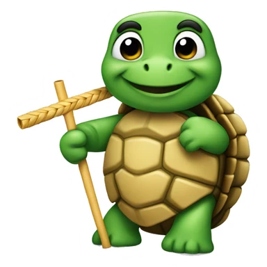 turtlewith a straw sticker