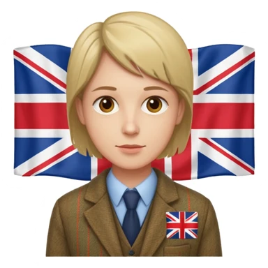 an English writer/playwriter with an UK flag in tha background sticker