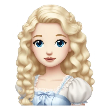 sweet lolita blond hair blue eyes white skin light pink dress sticker