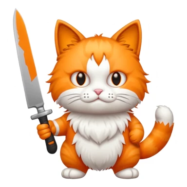 Killer cat with knife sticker