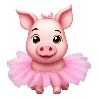 pink piglet with a tutu on sticker