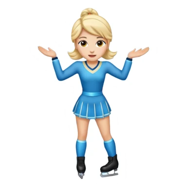 buz pıstının ustunde kayan ve yarısma ıcın elbıse gıymıs kadın emojisi sticker