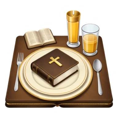 Make a plate of food, with cutlery beside it, and on top of the plate make a Bible. sticker