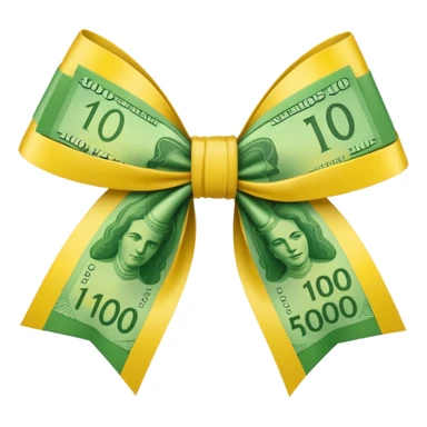 draw australian $100 notes in a bow sticker