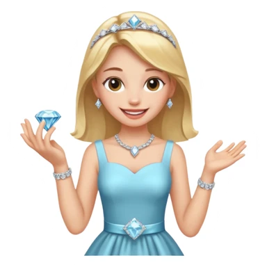 Hand with a diamond ring and girl beaming in the background sticker