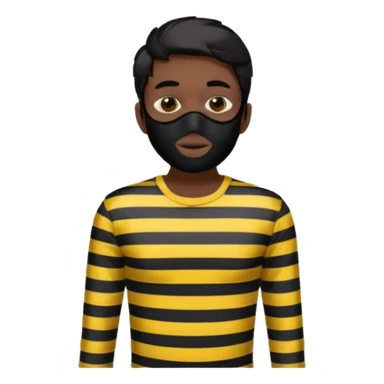A Robber that just robes a baño that has yellow and black stripes sticker