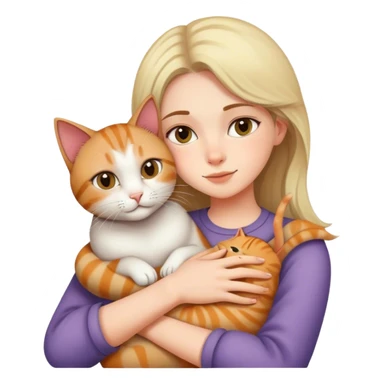 cat cuddles veterinarian girl sticker