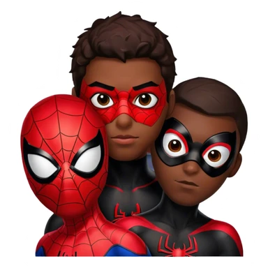 miles morales with spiderman mask 'Two Person " sticker