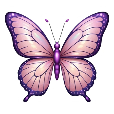 Light pink glitter butterfly emoji sticker