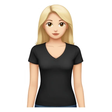 black women's V-neck t-shirt, fitted feminine cut, only the garment, no human form, simple clothing item on white background sticker