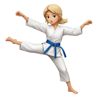 White women karate kick sticker