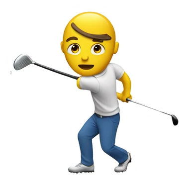 Chad hitting a golf club sticker