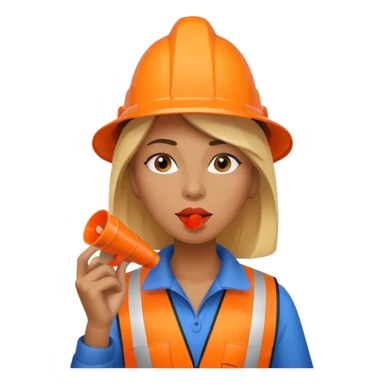 ağzında düdük kafasında huni olan kadın sticker