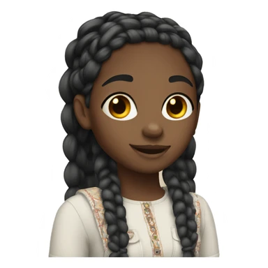 black girl with boho braids and braces sticker