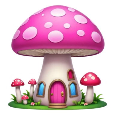 pink mushroom apartment sticker