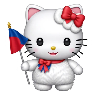 Hello Kitty holding the South Korean flag sticker