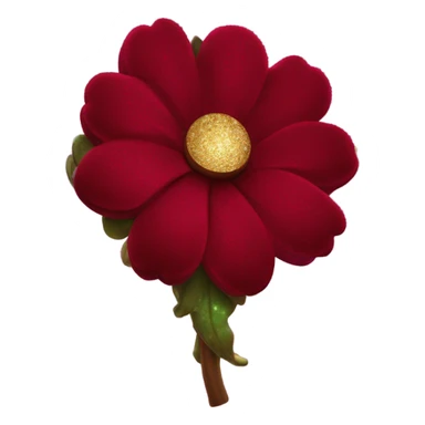 beautiful glittery velvet texture mystical flower that is like the one from rapunzel movie from 2010 and is in a deep scarlet red color sticker