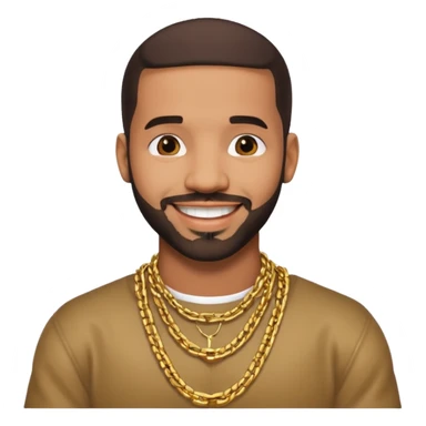 Drake with gold chain necklace  sticker