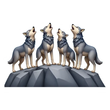 Wolf pack howling in different directions  sticker