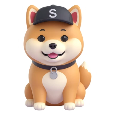 Shiba Inu in a black cap sticker
