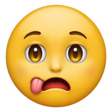 Yellow circle biting lip emoji sticker