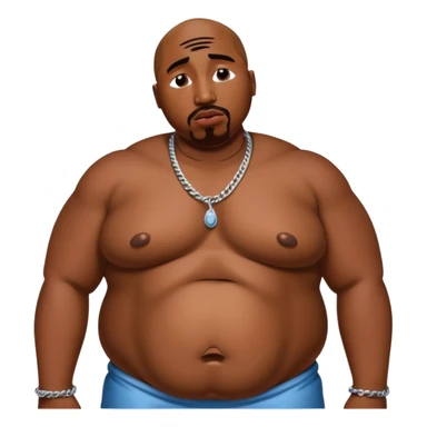 tupac, sobbing large tears, really fat and obese belly sticker