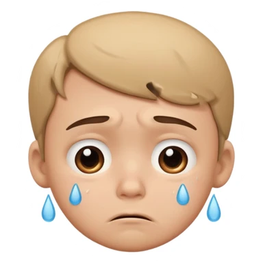 sad boy cartoon face expression sticker
