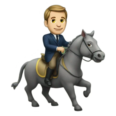 Macron sur hippopotame sticker