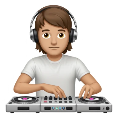 guy with a mullet on dj decks he is white and has brown hair sticker