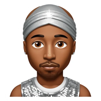 Tupac with silver sequin outfit sticker