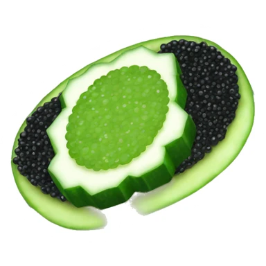 Black caviar on a piece of cucumber  sticker