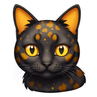 Tourtish black cat with yellow eyes sticker