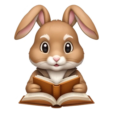 A rabbit oracle reading a book sticker