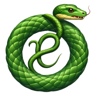A letter E with a snake twisted around it sticker