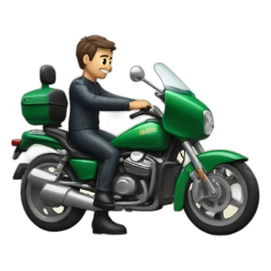 Homme fait un doigt d'honneur sur une moto sticker