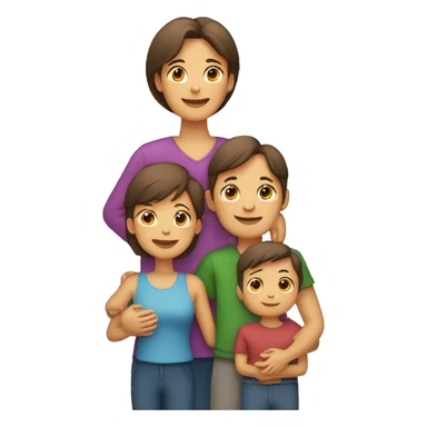 familia de papa sin bogote, mama, dos niños y 2 mascotas sticker