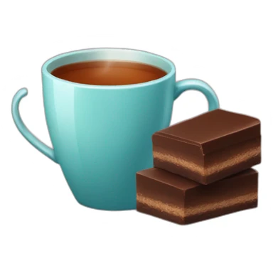 A cup of tea and a bar of chocolate sticker