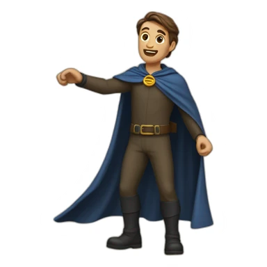 man turning and flicking cape dramatic sticker