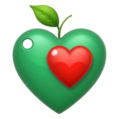 Signo de interrogación verde y un corazón para remplazar el punto verde sticker