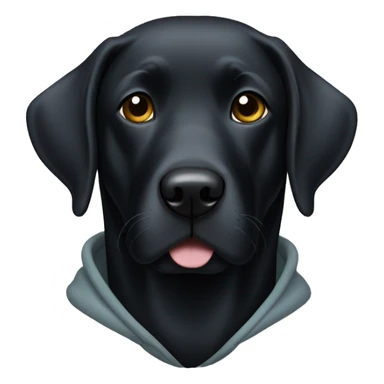 black lab wearing a hoodie sticker