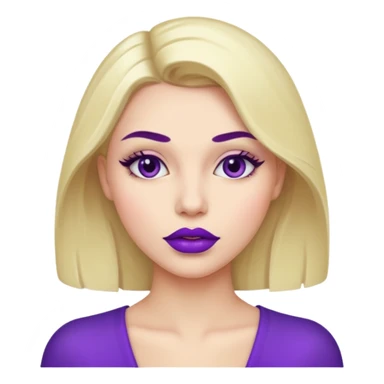 woman with purple colored lips sticker