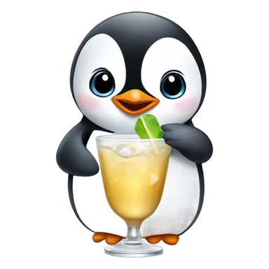 Baby penguin drinking a martini sticker
